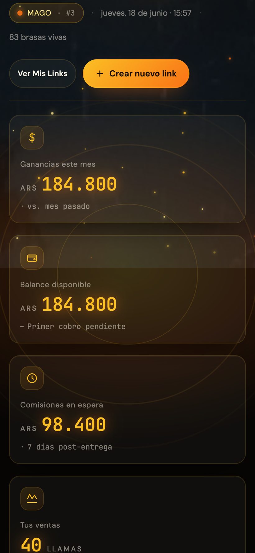 Dashboard en celular